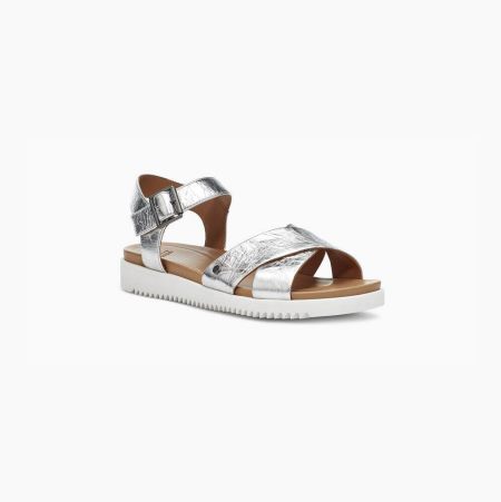 UGG Zoie Metallic Silver Sandals for Women (VMLC91258)